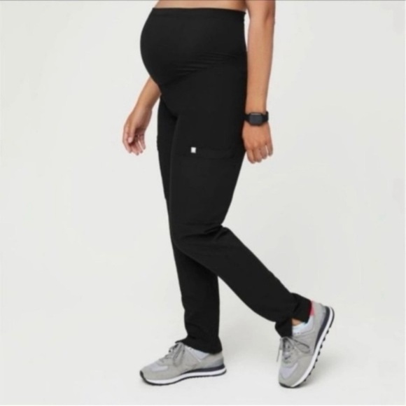 Figs Yola Maternity Elastic Waistband Skinny Scrub Pants - Picture 1 of 3